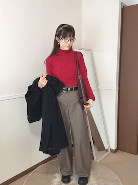 パンツ（ブラウン系）を使った「骨格ナチュラル」の人気ファッション