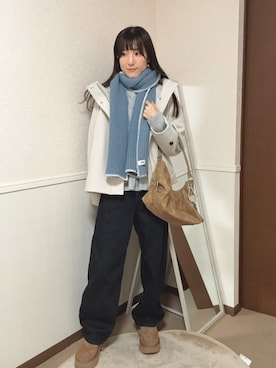 「アイテム（シューズ、イエロー系）」を使った、aoiさん（レディース・161cm）の冬コーディネート