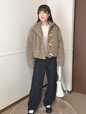 「アイテム（ダッフルコート）」を使った、aoiさん（レディース・161cm）の冬コーディネート