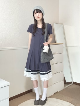 「PESTO（ペスト）のアイテム（ワンピース、パープル系）」を使った、aoiさん（レディース・161cm）の夏コーディネート
