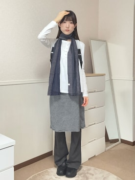 「SHEINのアイテム（パンツ、グレー系）」を使った、aoiさん（レディース・161cm）の春コーディネート