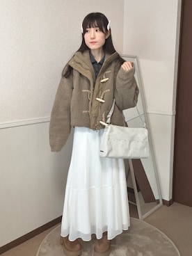 「アイテム（ダッフルコート）」を使った、aoiさん（レディース・161cm）の冬コーディネート