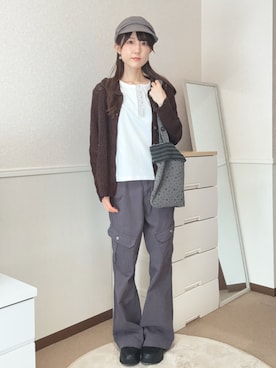 「アイテム（キャスケット）」を使った、aoiさん（レディース・161cm）の春コーディネート