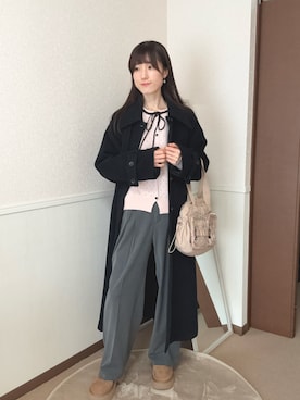 「アイテム（ステンカラーコート）」を使った、aoiさん（レディース・161cm）の冬コーディネート