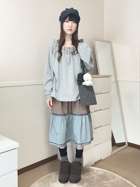 「アイテム（キャスケット）」を使った、aoiさん（レディース・161cm）の夏コーディネート