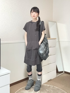 「COYSEIOのアイテム（ワンピース、ブラウン系）」を使った、aoiさん（レディース・161cm）の夏コーディネート