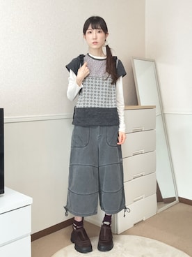 「COYSEIOのアイテム（Tシャツ/カットソー、グレー系）」を使った、aoiさん（レディース・161cm）の春コーディネート