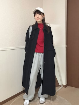 「アイテム（ステンカラーコート）」を使った、aoiさん（レディース・161cm）の冬コーディネート