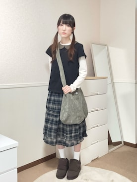 「COYSEIOのアイテム（Tシャツ/カットソー、ブラック系）」を使った、aoiさん（レディース・161cm）の夏コーディネート