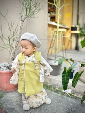 「アイテム（トップス）」を使った、𝒮さん（キッズ・70cm）の冬コーディネート