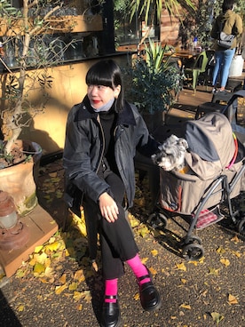 「UNIQLO（ユニクロ）のエクストラファインメリノリブタートルネックセーター（長袖）（ニット/セーター）」を使った、Risaさん（レディース・167cm）の冬コーディネート