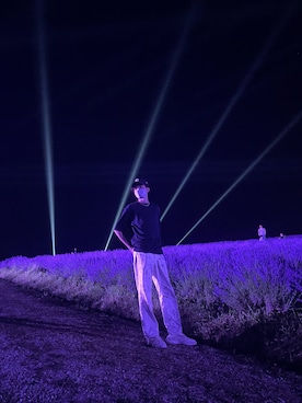 「instagramフォローお願いします」｜「アイテム（帽子）」を使った、110sn225さん（メンズ・180cm）の夏コーディネート