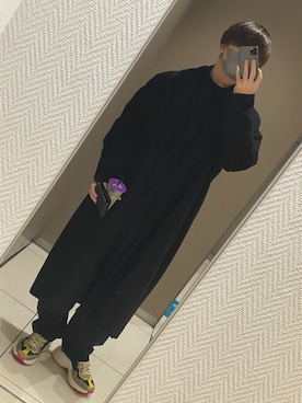 「Yohji Yamamoto（ヨウジヤマモト）のアイテム（チェスターコート）」を使った、Maro.さん（メンズ・175cm）の冬コーディネート
