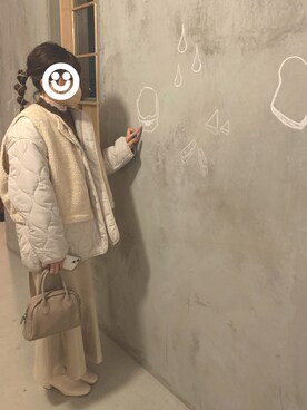 「CPCM（シーピーシーエム）のアイテム（ノーカラージャケット）」を使った、ぽし☺︎さん（レディース・159cm）の冬コーディネート