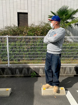 「アイテム（スウェット）」を使った、kazu さん（メンズ・177cm）の秋コーディネート