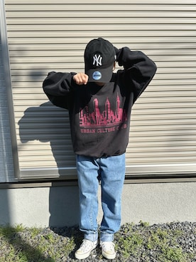 「Lee（リー）のアイテム（デニムパンツ）」を使った、monさん（レディース・147cm）の冬コーディネート