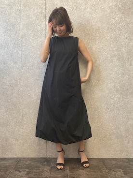 【ブラック(01)】【WEB限定】【洗える】ヘムバルーンキャザーワンピース