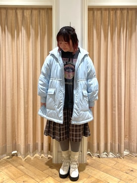 「ehka sopo（エヘカソポ）のアイテム（ノーカラージャケット）」を使った、𝙁𝙪𝙠𝙖さん（レディース・157cm）の冬コーディネート