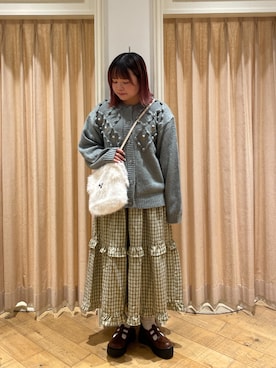 「ティアードスカート」｜「アイテム（その他シューズ）」を使った、𝙁𝙪𝙠𝙖さん（レディース・157cm）の秋コーディネート