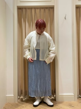 「ehka sopo（エヘカソポ）のアイテム（ブルゾン）」を使った、𝙁𝙪𝙠𝙖さん（レディース・157cm）の春コーディネート