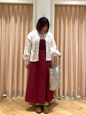 「ehka sopo（エヘカソポ）のムートン風シューズ（ブーツ）」を使った、𝙁𝙪𝙠𝙖さん（レディース・157cm）の冬コーディネート