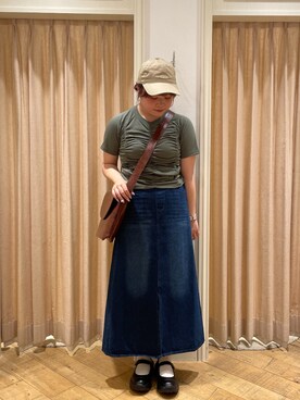 「ehka sopo（エヘカソポ）のアイテム（キャップ）」を使った、𝙁𝙪𝙠𝙖さん（レディース・157cm）の夏コーディネート