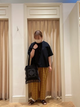 「Samansa Mos2（サマンサ モスモス）のセパレートサンダル（サンダル）」を使った、𝙁𝙪𝙠𝙖さん（レディース・157cm）の夏コーディネート