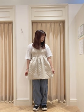 「ehka sopo（エヘカソポ）のアイテム（チュニック）」を使った、𝙁𝙪𝙠𝙖さん（レディース・157cm）の夏コーディネート
