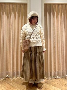 「ehka sopo（エヘカソポ）のムートン風シューズ（ブーツ）」を使った、𝙁𝙪𝙠𝙖さん（レディース・157cm）の秋コーディネート