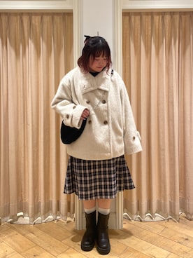 「ehka sopo（エヘカソポ）のアイテム（その他アウター）」を使った、𝙁𝙪𝙠𝙖さん（レディース・157cm）の冬コーディネート