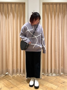 「ベロアスカート」｜𝙁𝙪𝙠𝙖さん（レディース・157cm）の冬コーディネート
