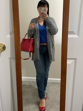 「Abercrombie&Fitch（アバークロンビーアンドフィッチ）のアイテム（パンツ）」を使った、miw!さん（レディース・150cm）の冬コーディネート