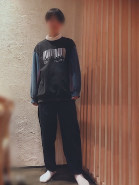 「SHAREEF（シャリーフ）のアイテム（スウェット）」を使った、きらくんさん（メンズ・175cm）の冬コーディネート
