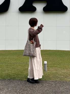 「LOWRYS FARM（ローリーズファーム）のアイテム（トートバッグ）」を使った、sʜᴜさん（レディース・157cm）の秋コーディネート