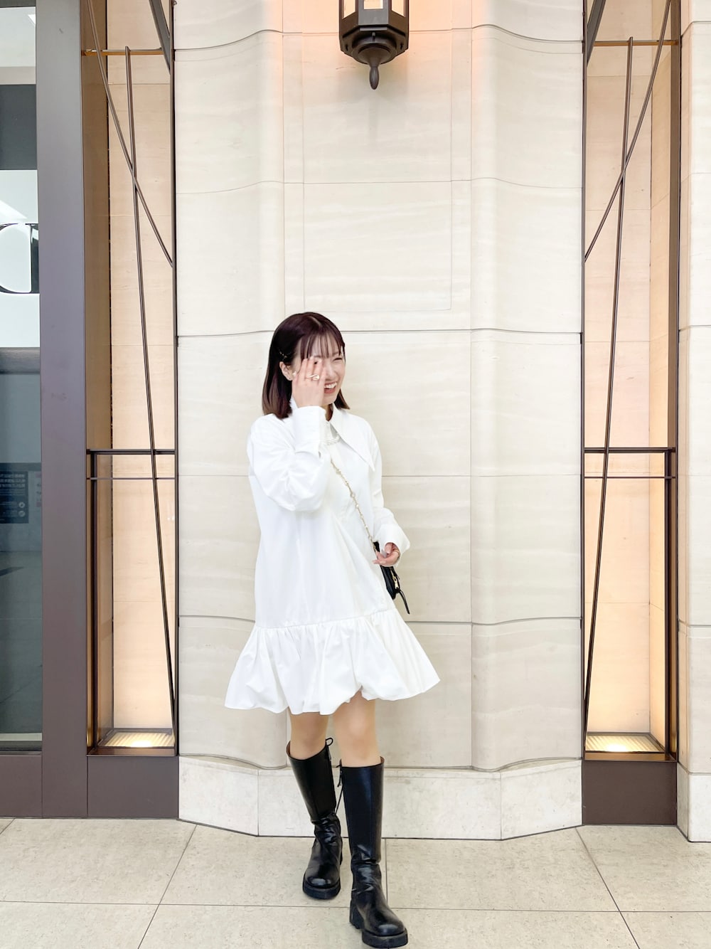 値下げしました】Bibiy. ホワイト シャツワンピース 半袖 値下げしま