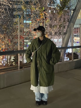 「アイテム（モッズコート）」を使った、kanaさん（レディース・159cm）の冬コーディネート