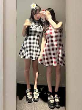 「GRL（グレイル）のアイテム（サンダル）」を使った、もなぴさん（レディース・152cm）の夏コーディネート