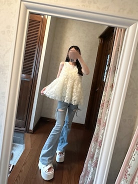 「アイテム（タンクトップ）」を使った、もなぴさん（レディース・152cm）の夏コーディネート