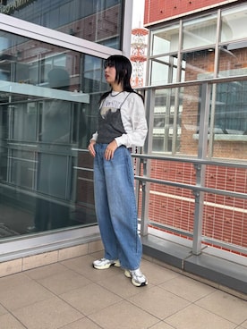 「NIKE（ナイキ）のNIKE　V2K RUN（スニーカー、ホワイト系）」を使った、ふくさん（レディース・161cm）の冬コーディネート