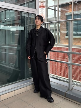 「アイテム（その他アウター、ブラック系）」を使った、ふくさん（レディース・161cm）の秋コーディネート