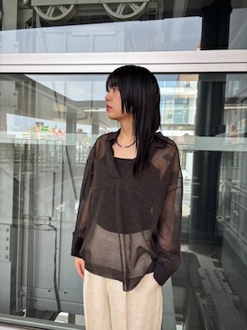 「アーバンリサーチ」｜「アイテム（キャミソール）」を使った、ふくさん（レディース・161cm）の春コーディネート