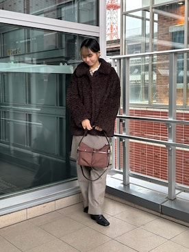 「URBAN RESEARCH（アーバンリサーチ）のウールブレンドチェックスカート（スカート、グレー系）」を使った、ふくさん（レディース・161cm）の秋コーディネート