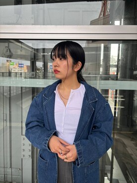 「URBAN RESEARCH（アーバンリサーチ）のdecor『デコール』　Roloropechain Necklace（ネックレス、シルバー系）」を使った、ふくさん（レディース・161cm）の冬コーディネート