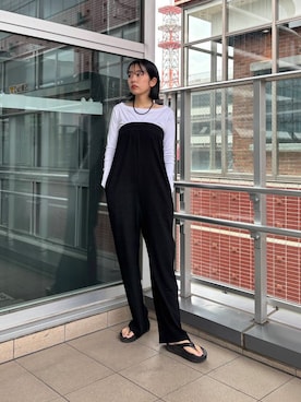 「URBAN RESEARCH（アーバンリサーチ）のアイテム（オールインワン・サロペット）」を使った、ふくさん（レディース・161cm）の夏コーディネート