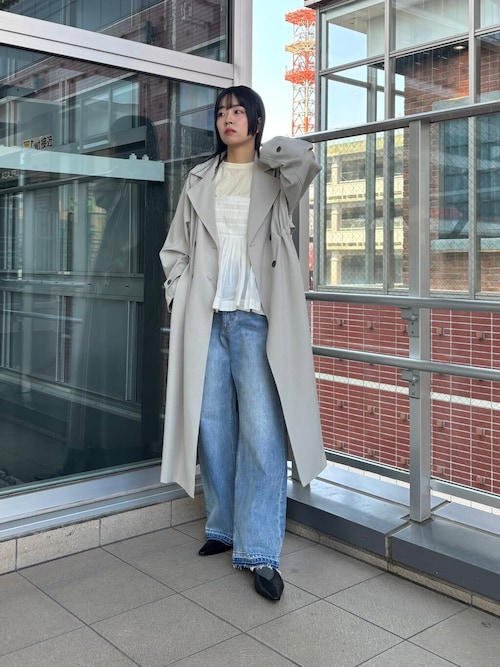 ダメージワイドデニムパンツ