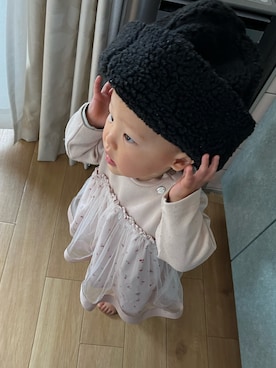 「1歳3ヶ月」｜「アイテム（帽子）」を使った、glicoさん（キッズ・80cm）の冬コーディネート