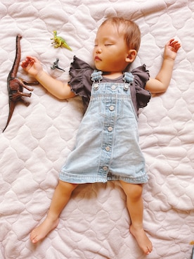 「babyGAP（babyGAP）のアイテム（オールインワン・サロペット）」を使った、glicoさん（キッズ・80cm）の夏コーディネート
