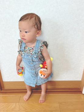 「babyGAP（babyGAP）のアイテム（オールインワン・サロペット）」を使った、glicoさん（キッズ・80cm）の夏コーディネート