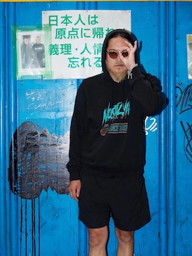 「アイテム（パーカー）」を使った、NOSTALVIAさん（メンズ・187cm）の秋コーディネート