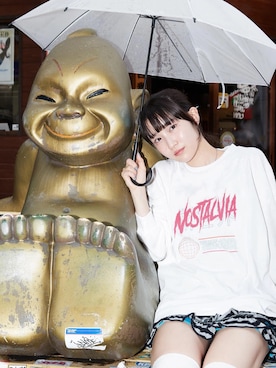「NOSTALVIA（ノスタルヴィア）のNOSTALVIA(ノスタルヴィア) THE SHINSEKAI / ザ・シンセカイロンT（Tシャツ/カットソー、ホワイト系）」を使った、NOSTALVIAさん（メンズ・180cm）の秋コーディネート